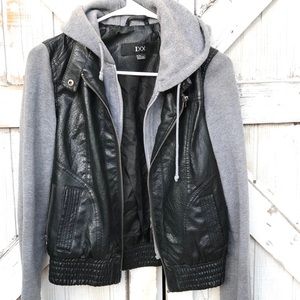 Hooded leather jacket forever 21 medium